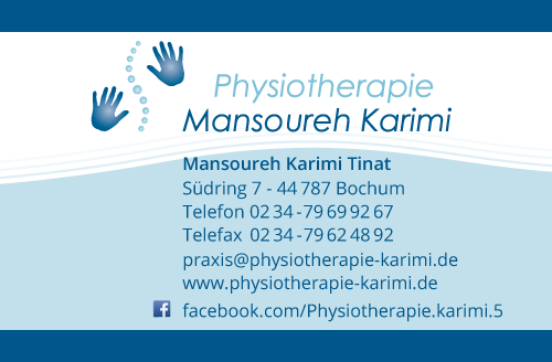 Visitenkarten (319) für Physiotherapie Mansoureh K.