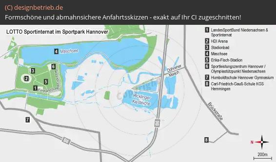 (573) Anfahrtsskizze Hannover (Lageplan Sportpark)