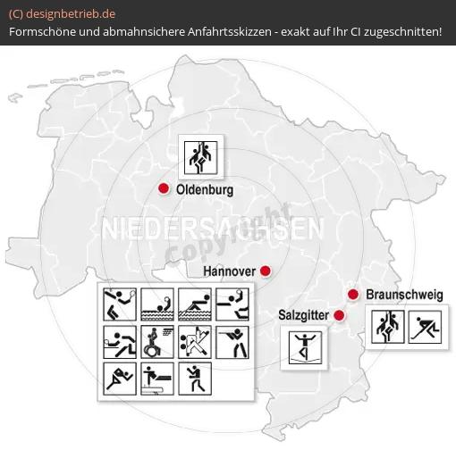 (577) Anfahrtsskizze Niedersachsen Übersichtskarte