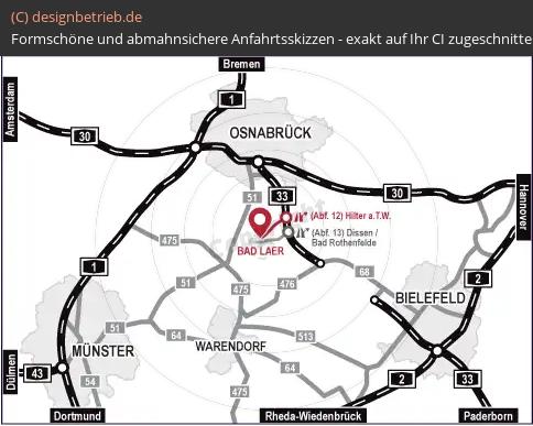 (606) Anfahrtsskizze Bad Laer (Übersichtskarte)