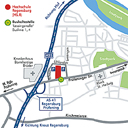 Drei Anfahrtsskizzen Regensburg für die Hochschule Regensburg (HS.R) von designbetrieb aus Essen