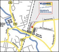 Anfahrtsskizze Ahrensburg Detailkarte Kleinke GmbH