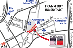 Anfahrtsskizze Frankfurt für die Famous Face Academy erstellt von Werbeagentur in Essen