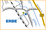 Anfahrtsskizze Tübingen (Übersichtskarte und Detailskizze) für ERBE Elektromedizin GmbH von Essener Webdesign-Agentur