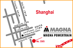 Essener Werbeagentur designbetrieb entwickelt eine Anfahrtsskizze Shanghai (China) für MAGNA Powertrain