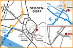Werbeagentur in Essen erstellt weitere Wegbeschreibung  Deggendorf (Übersichtskarte und Detailskizze) für MDK Bayern