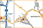 Individueller Lageplan mit Wegbeschreibung Bayreuth (Übersichtskarte und Detailskizze) für MDK Bayern von Essener Werbeagentur designbetrieb