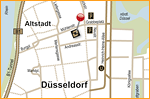 Abmahnsichere und CI-konforme Anfahrtsskizze Düsseldorf (Übersichtskarte und Detailskizze) für das DERAG Living Hotel Medici von Essener Webdesign-Agentur designbetrieb