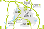 Individuelle und formschöne Anfahrtsskizze Berlin Parkstraße (Übersichtskarte und Detailskizze) für DERAG Living Hotel durch Werbeagentur designbetrieb aus Essen