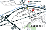 Essener Webdesign-Agentur entwickelt individuelle Anfahrtsskizze Kulmbach, Albert-Ruckdeschel-Straße für Korn & Schwenk GmbH