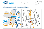 Individueller Lageplan mit Wegbeschreibung Ingolstadt Münchener Straße (Übersichtskarte und Detailskizze) für MDK Bayern von Werbeagentur designbetrieb aus Essen
