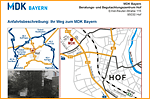 designbetrieb realisiert Anfahrtsskizze und Wegbeschreibung Hof (Ernst-Reuter-Straße) für MDK Bayern