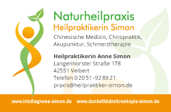 Visitenkarten für Naturheilpraxis Simon aus Velbert
