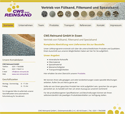 Essener Webdesign-Agentur designbetrieb relauncht die Webseiten der CWS Reinsand Gmbh www.cws-reinsand.de im Responsive Webdesign
