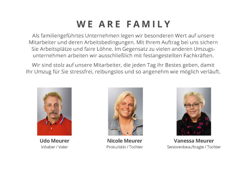 WE AE FAMILY! Image-Postkarte für Umzüge Meurer aus Oberhausen 