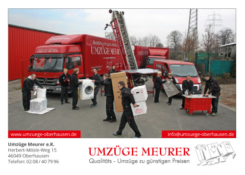 WE AE FAMILY! Image-Postkarte für Umzüge Meurer aus Oberhausen 