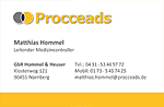 Webdesign-Agentur designbetrieb aus Essen entwicklt Visitenkarten für procceads