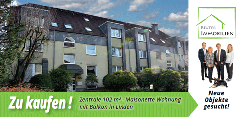 Reuter Immobilien setzt auf neue Werbe-Postwurfsendung über die zu verkaufende schöne Maisonetten-Wohnung mit Balkon in Bochum-Linden