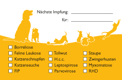 Impferinnerungskarten Tierärzte Oberhausen