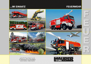 Produktbroschüre für Feuerwehr-Spezialfahrzeuge für die Toni Maurer GmbH & Co. KG
