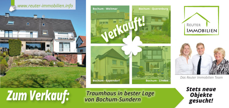 Reuter Immobilien setzt auf neue Werbe-Postwurfsendung über die zu verkaufenden Traumhaus in bester Lage von Bochum-Sundern!