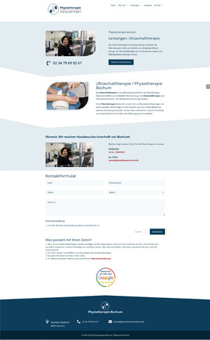 Neue, moderne und schnelle Homepage für die Physiotherapie Bochum www.physiotherapie-karimi.de