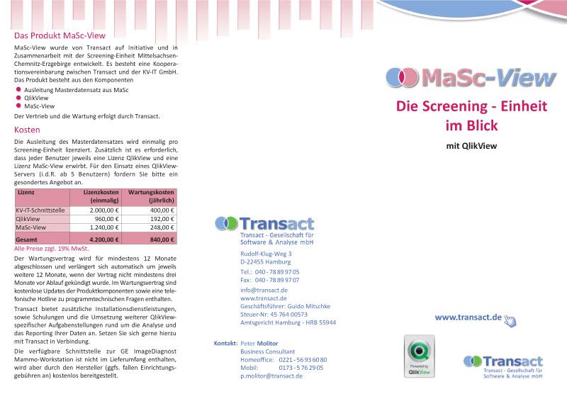 Faltblaetter (118) für Transact - Gesellschaft für Software & Analyse mbH