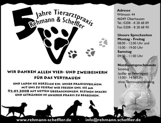 Anzeigen (178) für Tierärztliche Gemeinschaftspraxis Christiane Rehmann & Martin Scheffler GbR