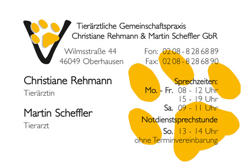 Visitenkarten erstellen Beispieltieraerztliche-gemeinschaftspraxis-christiane-rehmann-martin-scheffler-gbr