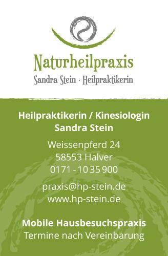 Visitenkarten (326) für Heilpraktikerin S. Stein