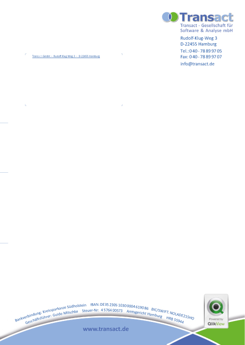 Briefbogen für Transact - Gesellschaft für Software & Analyse mbH