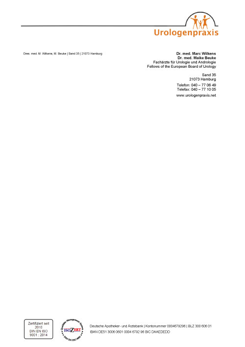 Briefbogen (73) für Urologenpraxis Dr. med. Marc W.