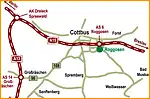 Anfahrtsskizze (153) Roggosen / Cottbus
