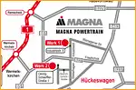 Anfahrtsskizze (219) Hückeswagen (Übersichtskarte und Detailkarte) MAGNA Powertrain