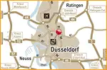 Anfahrtsskizze (339) Düsseldorf Übersichtskarte DERAG Living Hotel De Medici