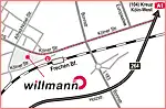 Anfahrtsskizze (354) Frechen Kölner Straße HSW Willmann GmbH