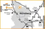 Anfahrtsskizze (399) Nürnberg Übersichtskarte