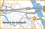 Anfahrtsskizze (433) Hendrik-Ido-Ambacht bei Rotterdam (Niederlande) Detailskizze STILL GmbH