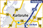 Anfahrtsskizze (553) Karlsruhe