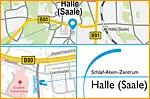 Anfahrtsskizze (738) Halle (Saale) Schlaf-Atem-Zentrum | Löwenstein Medical GmbH & Co. KG
