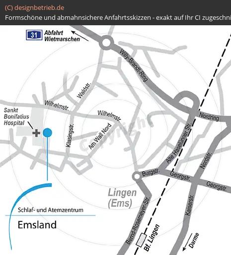 Anfahrtsskizze Emsland / Lingen Löwenstein Medical GmbH & Co. KG