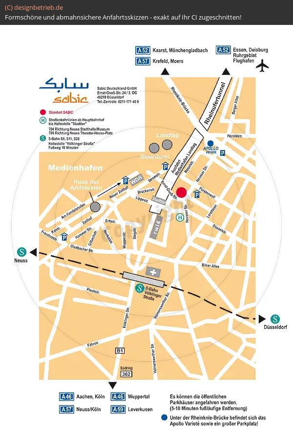 Anfahrtsskizze Düsseldorf SABIC