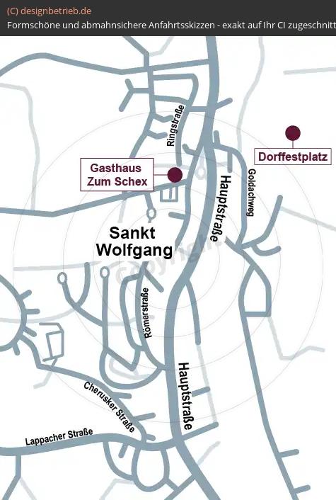 Anfahrtsskizze Sankt-fskfgang Gasthaus zum Schex