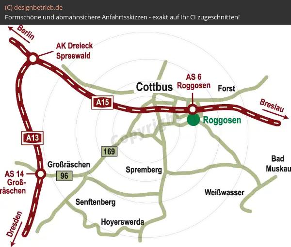 Anfahrtsskizze Roggosen / Cottbus M. Illing