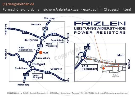 Anfahrtsskizze Murr FRIZLEN GmbH u. Co KG.