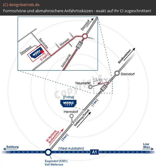Anfahrtsskizze Steindorf / Österreich Gebrüder Woerle Ges.m.b.H