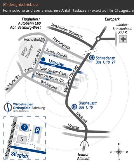 Anfahrtsskizze Salzburg Dr. Behrendt