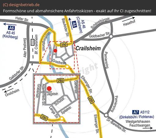 Anfahrtsskizze Crailshem C.P.