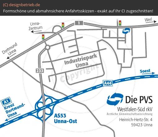 Anfahrtsskizze Unna (Übersichtskarte) PVS Westfalen-Süd rKV