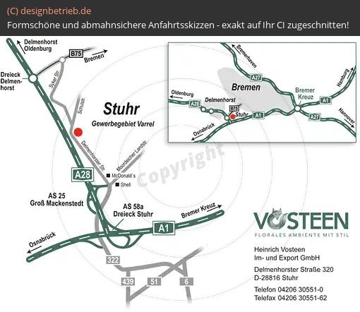 Anfahrtsskizze Delmenhorst Stuhr Heinrich Vosteen Im- und Export GmbH